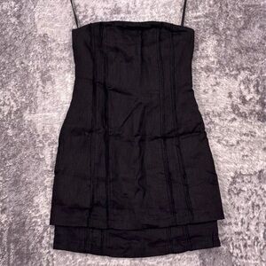 DISSH Black Strapless Mini Dress